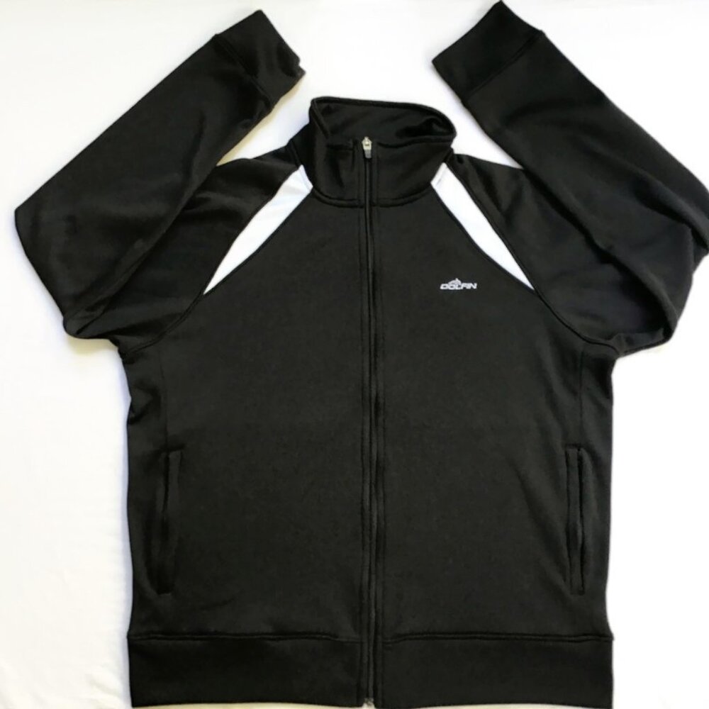 Dolfin Warm Up Jacket Unisex Adult S Black White Full Zip Long Sleeve Track Swim